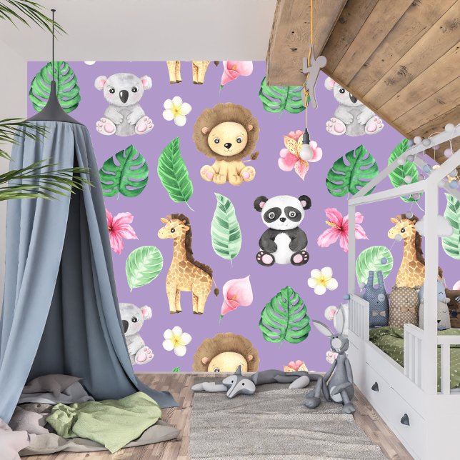 Tropical Baby Animals Kids Room and Playground Wallpaper (Creator Uploaded)
