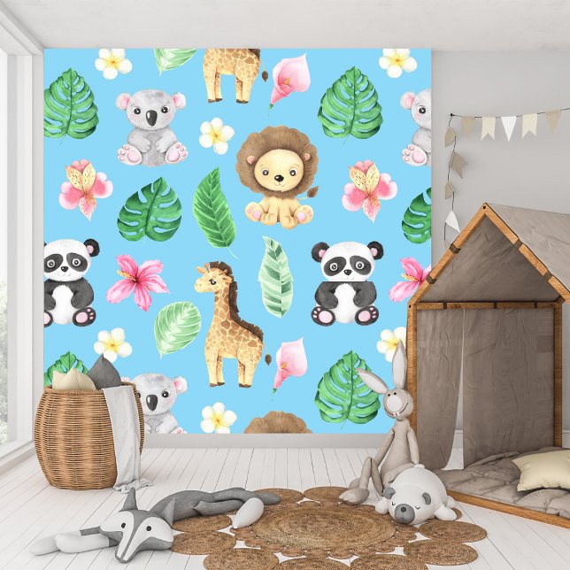 Tropical Baby Animals Kids Room and Playground  Wallpaper (Creator Uploaded)
