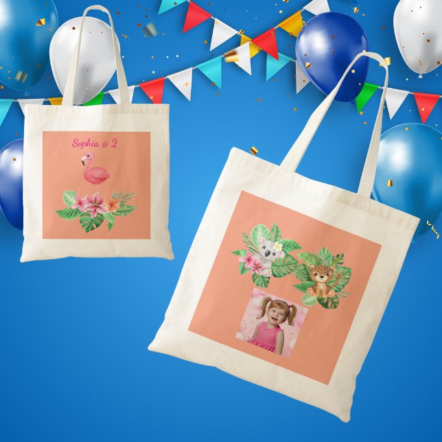 Tropical Baby Animals Tote Bag Kids Birthday Favou (Creator Uploaded)