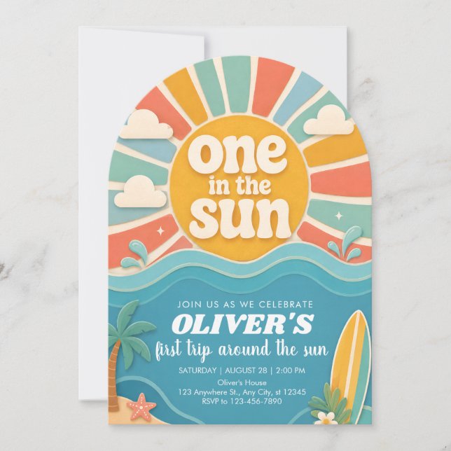 Tropical Baby Birthday Printable Invite (Front)