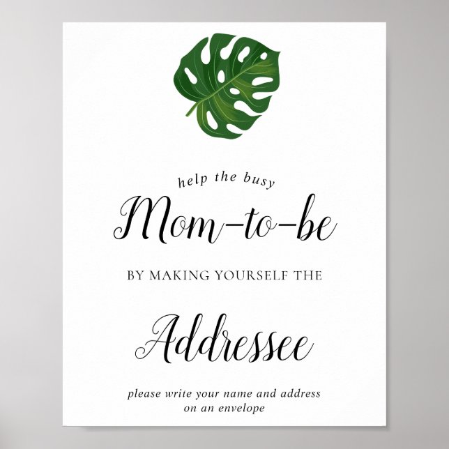 Tropical Baby Shower Address Envelope Sign (Front)