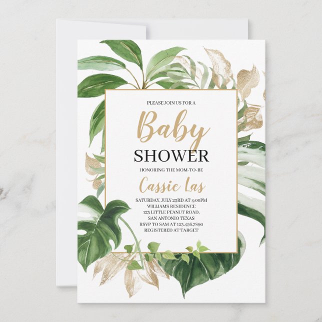 Tropical Baby Shower Invitation (Front)