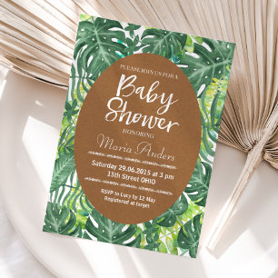 Tropical baby shower invitation