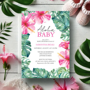 Tropical Baby Shower Invitations Aloha