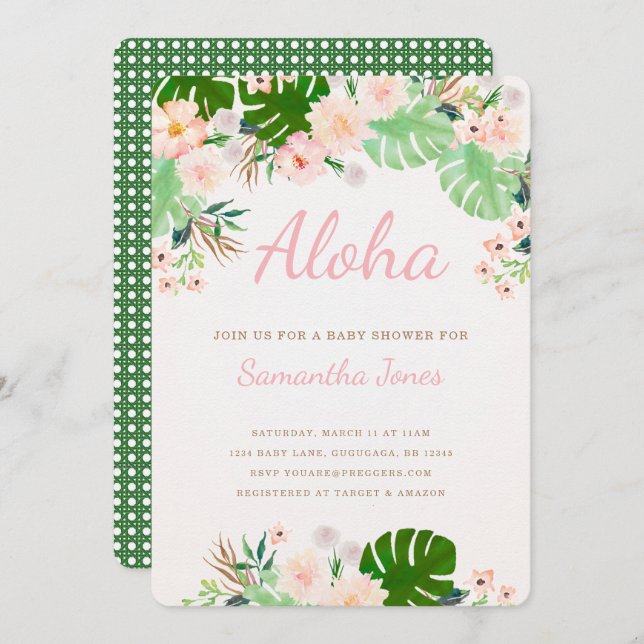 Tropical Baby Shower Invite (Front/Back)