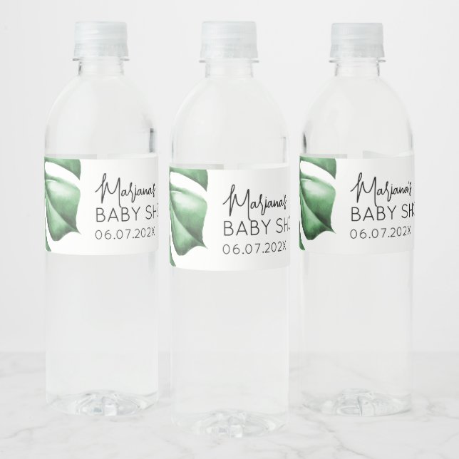 Tropical Baby Shower Water Bottle Label (Bottles)