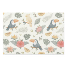 Tropical Baby Shower Wrapping Paper Flat Sheets