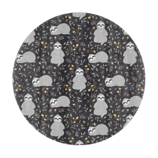 Tropical Baby Sloth Pattern Cutting Board (Front)