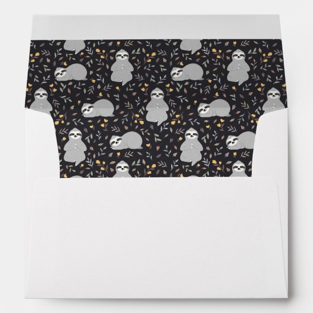 Tropical Baby Sloth Pattern Envelope (Back (Bottom))