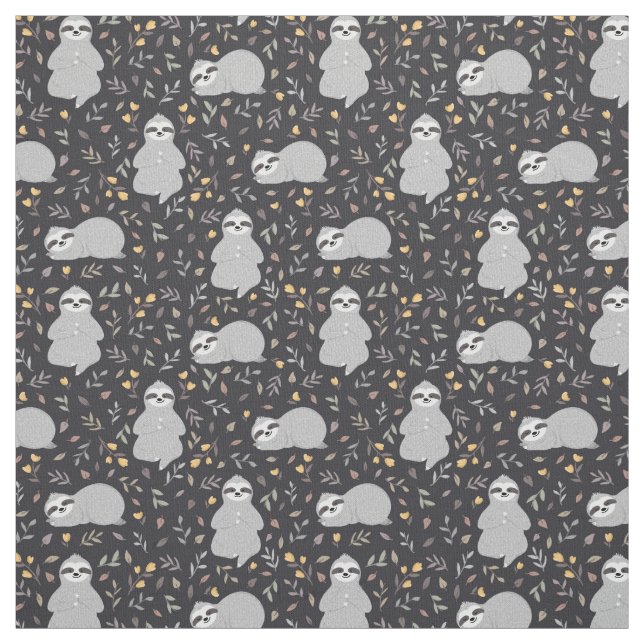 Tropical Baby Sloth Pattern Fabric (Swatch)