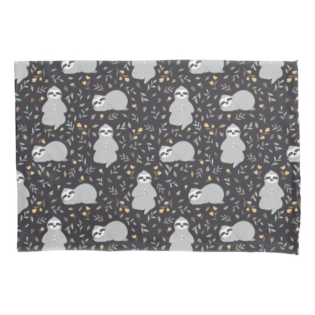 Tropical Baby Sloth Pattern Pillowcase (Front-Left)