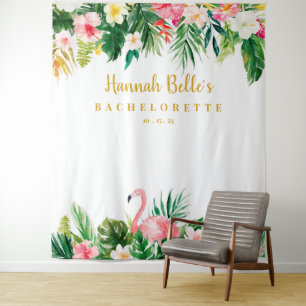 Tropical Bachelorette Backdrop, Photobooth Prop Tapestry