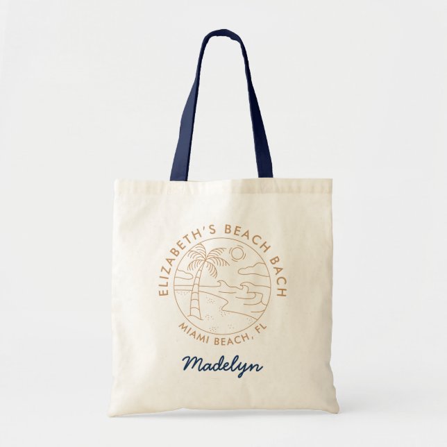 Tropical Bachelorette Beach Bach Tote Bag (Front)