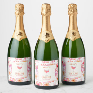 Tropical Bachelorette Last Toast on the Coast Sparkling Wine Label