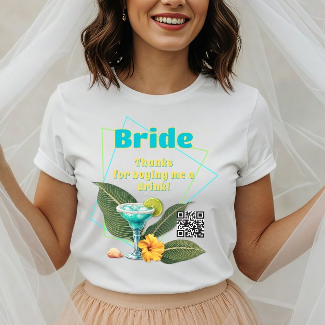 Tropical Bachelorette Party Brides QR code Tri-Blend Shirt (Creator Uploaded)