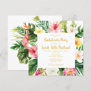 Tropical Bachelorette Party Invitation