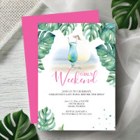 Tropical Bachelorette Party Invitations