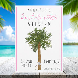 Tropical Bachelorette Party Weekend Itinerary  Invitation