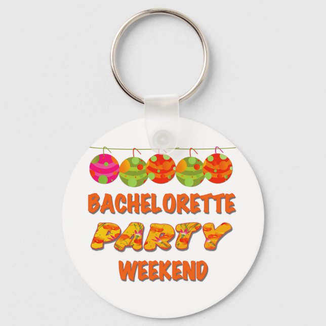 Tropical Bachelorette Party Weekend Key Ring (Front)