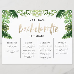tropical Bachelorette weekend itinerary