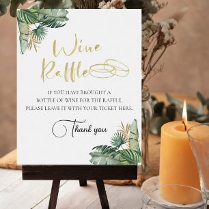 Tropical Bachelorette Wine Raffle Game Sign