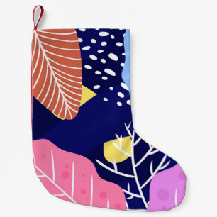 Tropical background with jungle plants. Palm leave Small Christmas Stocking