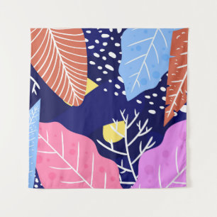 Tropical background with jungle plants. Palm leave Tapestry