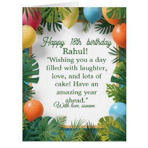 Tropical Balloons Colourful Kids Birthday Response