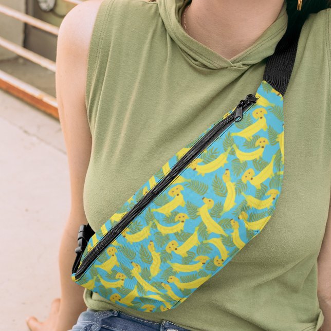 Tropical Banana Dogs Cute Patterned Bum Bags (Creator Uploaded)