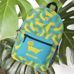 Tropical Banana Dogs Cute Patterned Printed Backpack