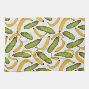 Tropical Banana Leaf Pattern  Tea Towel