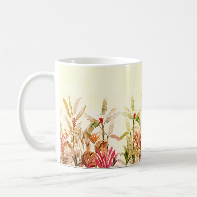 Tropical Banana Leaves Coffee Mug (Left)