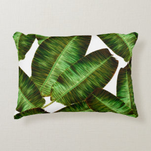 Tropical banana leaves, jungle leaf seamless flora decorative cushion