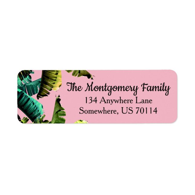 Tropical Banana Leaves & Pink | Personalized (Front)