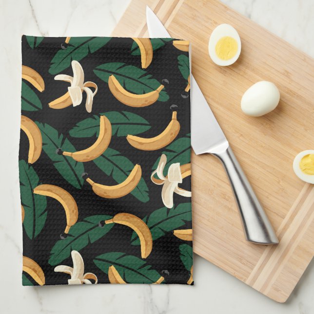 Tropical Bananas Tea Towel (Quarter Fold)