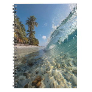 Tropical Barrel Wave Clear Beach Photo Notebook