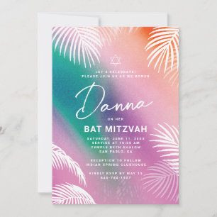 Tropical Bat Mitzvah Invitation Summer