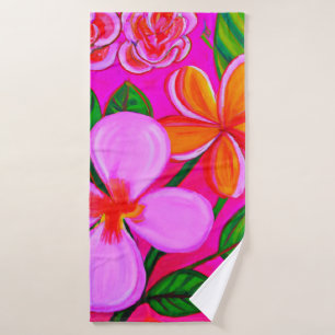 Tropical bath towel set