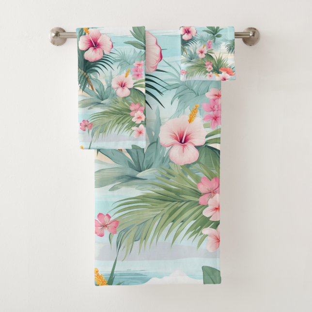 Tropical Beach #4 Bath Towel Set (Insitu)