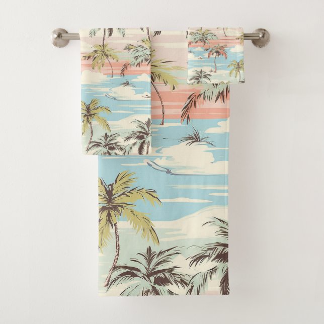 Tropical Beach #9 Bath Towel Set (Insitu)