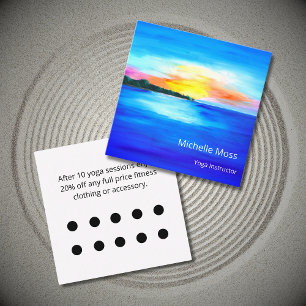 Tropical Beach Abstract Yoga Business Customer Loyalty Card