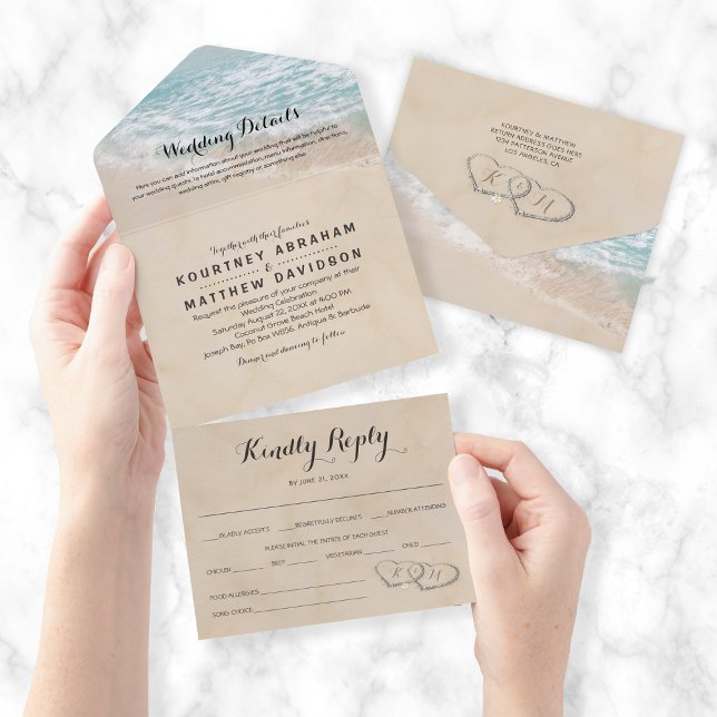 Tropical Beach All in One Wedding Invite (Creator Uploaded)