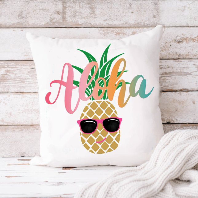 Tropical Beach Aloha Pineapple Sunglasses Cushion (Creator Uploaded)