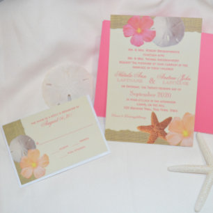Tropical Beach and Burlap RSVP Card