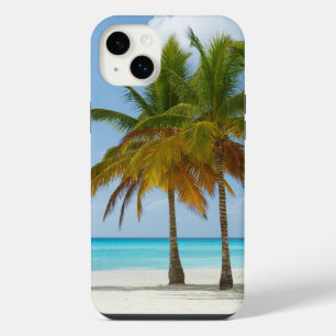 Tropical Beach and Palm Trees iPhone 14 Plus Case