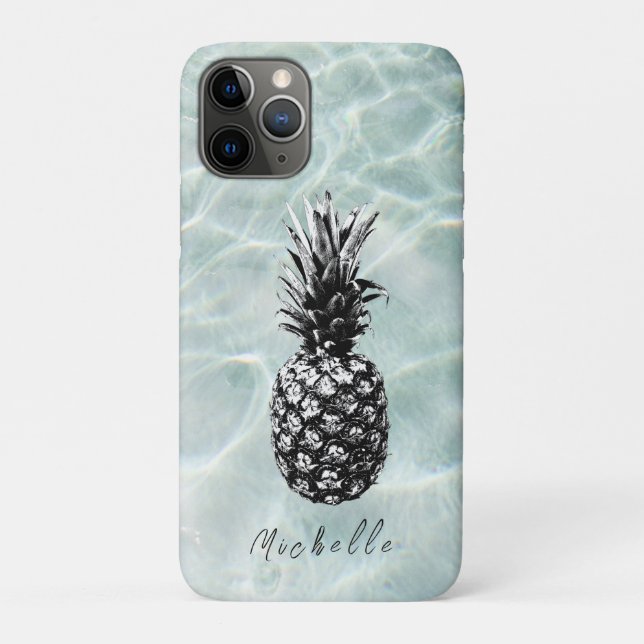 Tropical Beach and Sandy Pineapple | Custom Case-Mate iPhone Case (Back)