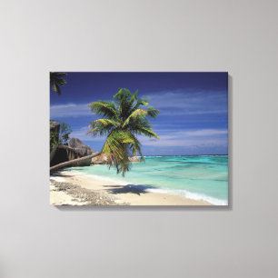 Tropical Beach, Anse Sourse D'Argent, La Digue Canvas Print