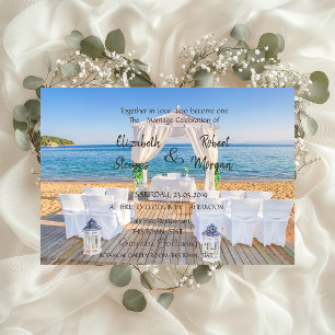 Tropical Beach Arbor  Wedding  Invitation
