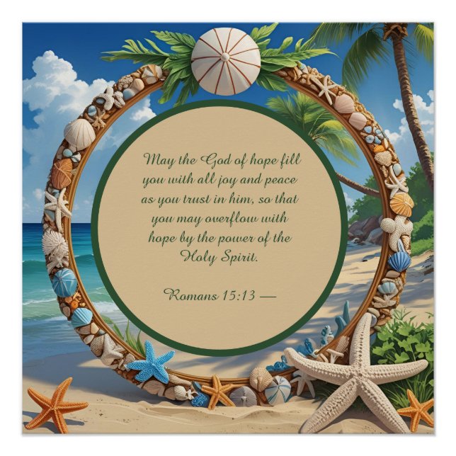 Tropical Beach Bible Verse Memory Anchor Download  Poster (Front)