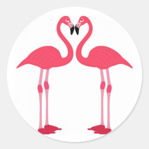 Tropical Beach Birds Destiny Flamingos Classic Round Sticker
